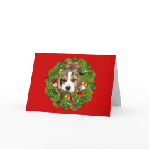 Beagle Christmas Card Wreath