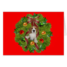 Beagle Christmas Card Wreath