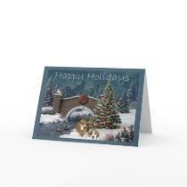 Beagle Christmas Evening Greeting Card