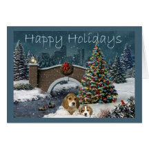 Beagle Christmas Evening Greeting Card