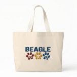 BEAGLE DAD Paw Print Canvas Bag
