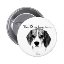 Beagle Happy Face Buttons