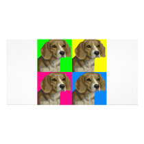 Beagle Light Bright Primary Collage Custom Photo Card