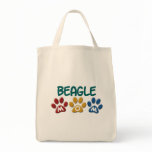 BEAGLE MOM Paw Print Canvas Bags