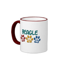 BEAGLE MOM Paw Print Coffee Mugs