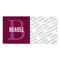 Beagle Monogram Customized Photo Card