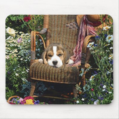 Beagle Mousepad Garden Chair by normagolden