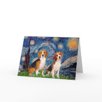 Beagle Pair - Starry Night Greeting Card