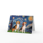 Beagle Pair - Starry Night cards
