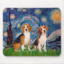 Beagle Pair - Starry Night - Customised