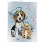 Beagle Puppy angel baby card