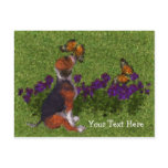 Beagle Puppy Butterflies Customizable Postcard