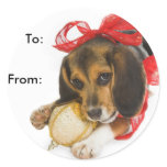 Beagle Puppy Gift Tags stickers