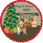 Beagle Puppy's First Christmas Ornament 2009 photo sculptures