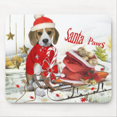 Beagle Santa and friends gifts Mouse Pad by friskybiz