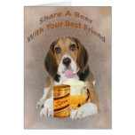 Beagle Shares A Beer Greeting Cards