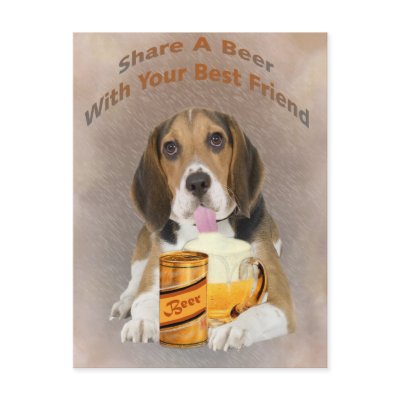 Beagle Shares A Beer by friskybiz