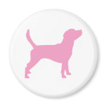 Beagle Silhouette (in pink) Magnet