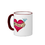 Beagle Tattoo Heart mugs