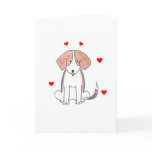 Beagle Valentine Ears Greeting Cards