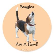 Beagles Are A Howl Dog Photo Sticker Label