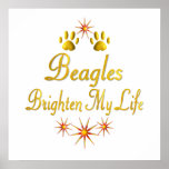 Beagles Brighten My Life Print