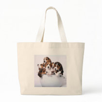 Beagles in Bucket Tote Bags