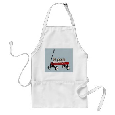 Beagles In Wagon Apron by normagolden
