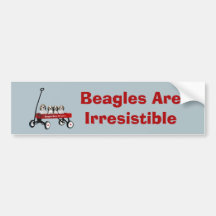 Beagles In Wagon Bumper Sticker