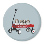 Beagles In Wagon Magnet