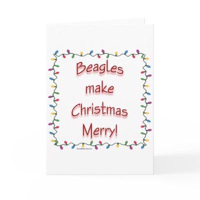 Beagles Make Christmas Merry Cards by GreyWolfCreation