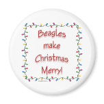 Beagles Make Christmas Merry - Magnet