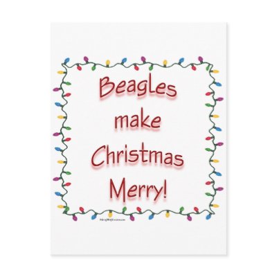 Beagles Make Christmas Merry Postcard by GreyWolfCreation