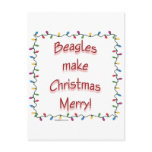 Beagles Make Christmas Merry postcards