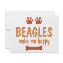 Beagles Make Me Happy Personalized Announcement
