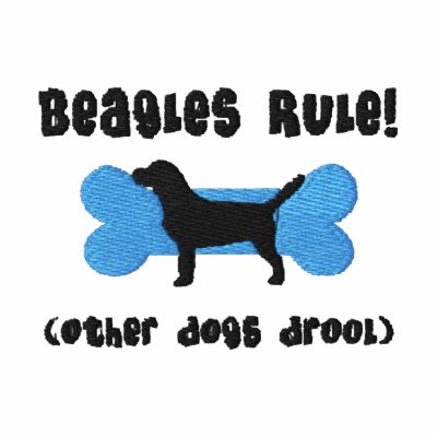 Beagles Rule Embroidered Shirt (Long Sleeve) by MenagerieMayhem