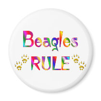 Beagles Rule Fridge Magnet