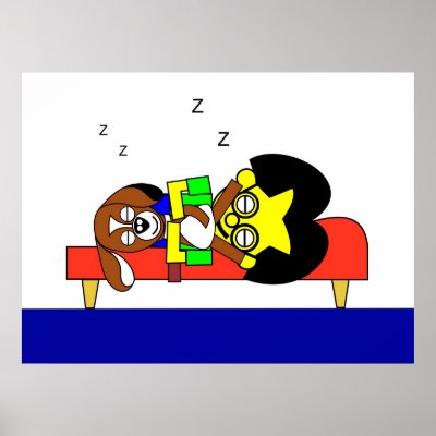 Beagy and Father sleep on the settee Print by lonvig