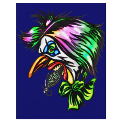 Beak Nose Evil Clown Full Color Flyer by halloween_tshirts