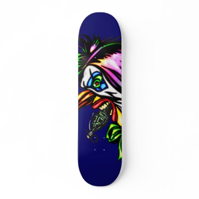 Beak Nose Evil Clown Skateboard by halloween_tshirts