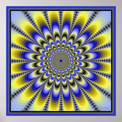 Beaming Pulsating Yellow Flower Posters by Optical_Illusionist