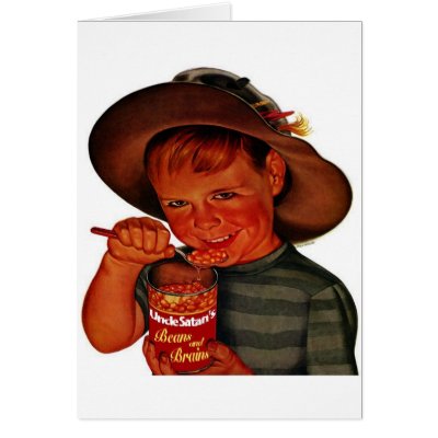 Bean Boy From Hell Greeting Card by spyderfyngers