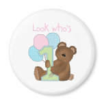 Bear 1st Birthday Pink magnets