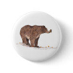 Bear and Butterfly Moth Pinback Button