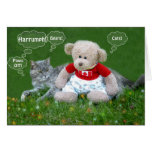 Bear and Cat Greeting Card