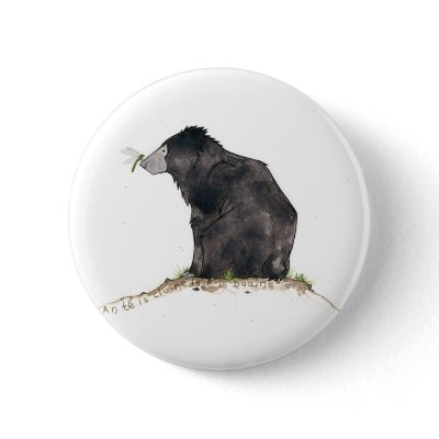 Bear and Dragonfly Pinback Buttons by morganobrienart