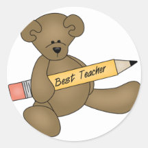 Bear and Pencil Best Teacher Tshirts and Gifts Stickers