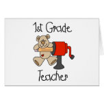 Bear and Sharpener 1st Grade Teacher Greeting Card
