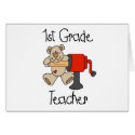 Bear and Sharpener 1st Grade Teacher cards