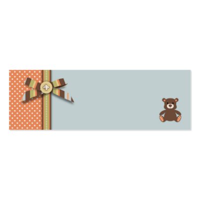 Bear Bear Boy Skinny Gift Tag B Business Card Template by LullabyeDreams